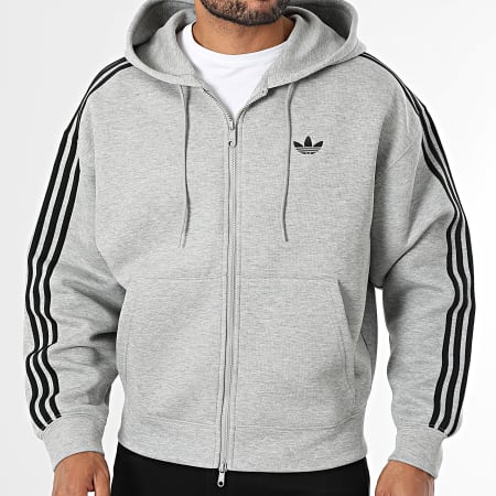 Adidas Originals Zip Hoodie With Spacer Stripes JW5965 Chiné