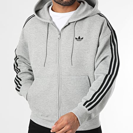 Adidas Originals - Zip Hoodie With Spacer Stripes JW5965 Chiné