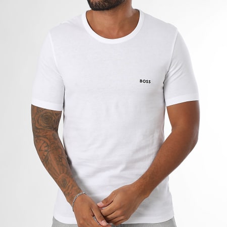 BOSS - Lot De 3 Tee Shirts 50532468 Blanc Bordeaux Noir