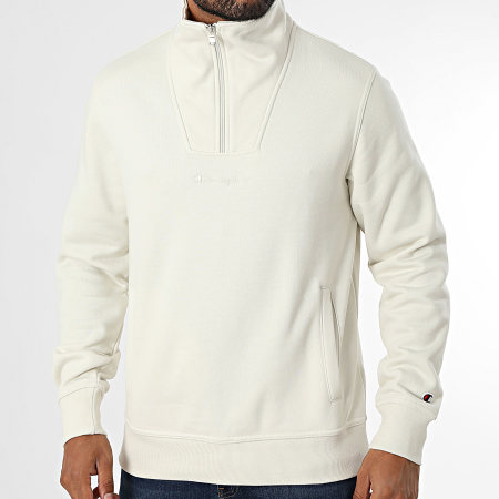 Champion - Sweat Col Montant Zippé 221229 Beige Clair