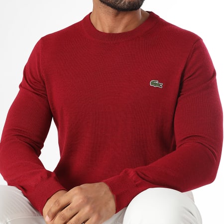 Lacoste - Pull Regular Fit Logo Brodé Crocodile Bordeaux