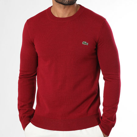 Lacoste - Pull Regular Fit Logo Brodé Crocodile Bordeaux