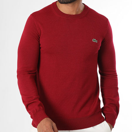 Lacoste - Pull Regular Fit Logo Brodé Crocodile Bordeaux