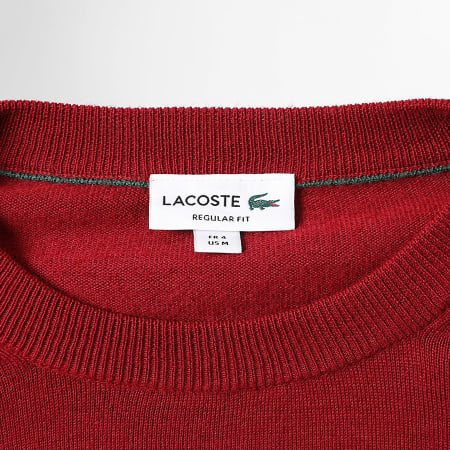 Lacoste - Pull Regular Fit Logo Brodé Crocodile Bordeaux