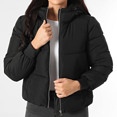 Only - Edredón con capucha para mujer New Erica Life Black Zip