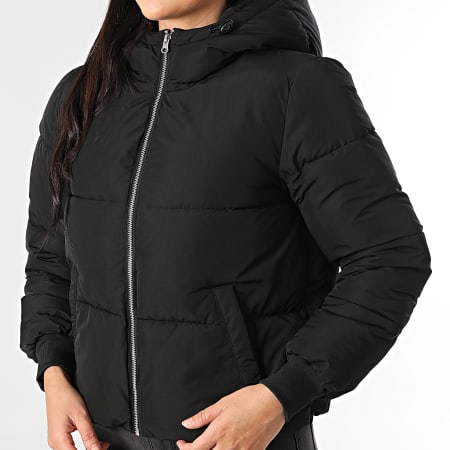 Only - Edredón con capucha para mujer New Erica Life Black Zip