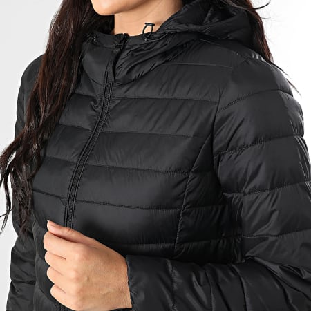 Only - Edredón con capucha y cremallera negro Tahia para mujer