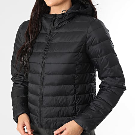 Only - Edredón con capucha y cremallera negro Tahia para mujer