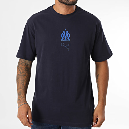 Puma - Tee Shirt OM Football Statement Celle 781592 Bleu Marine