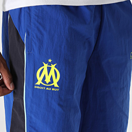 Puma - Pantalon Jogging A Bandes Loose Fit OM Football Statement Celle 781594 Bleu Roi Jaune Fluo