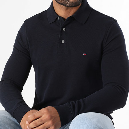 Tommy Hilfiger - Polo Manches Longues Slim 1985 0182 Bleu Marine