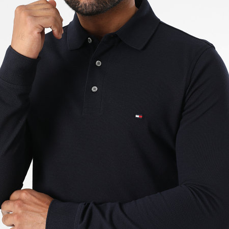 Tommy Hilfiger - Polo Manches Longues Slim 1985 0182 Bleu Marine