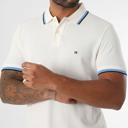 Tommy Hilfiger - Polo Manches Courtes Cuff Interest 0308 Beige