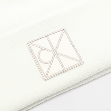 Calvin Klein - Lot Echarpe Et Bonnet Emblem Aop 007G Beige Clair Blanc