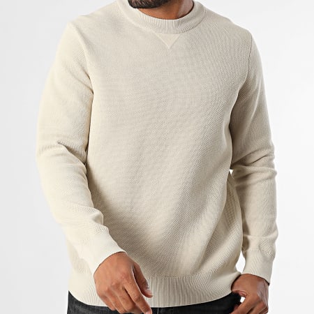 Classic Series - Sudadera de cuello redondo con textura 190 Beige claro