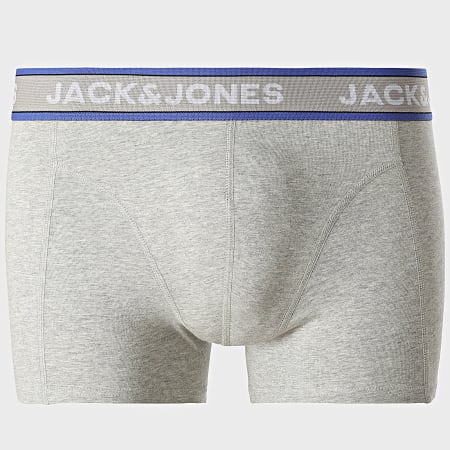 Jack And Jones - Lot De 7 Boxers Hudson Solid Blanc Noir Gris Chiné Bleu Ciel Bleu Roi