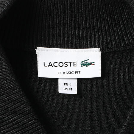Lacoste - Chaqueta Classic Fit Zip Logo Cocodrilo Bordado Tono sobre Tono Negro