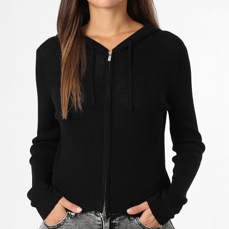 Only - Chaleco con Capucha Cremallera Mujer Louise Negro