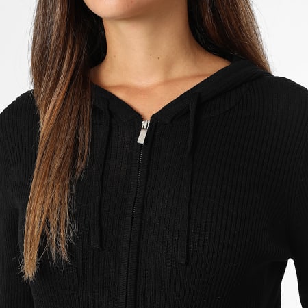 Only - Chaleco con Capucha Cremallera Mujer Louise Negro