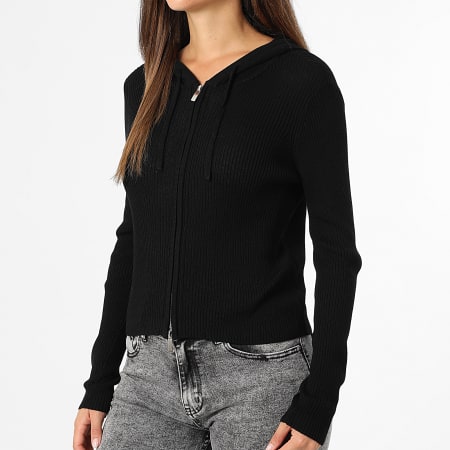 Only - Chaleco con Capucha Cremallera Mujer Louise Negro