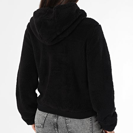 Only - Sweat Capuche Zippé Sherpa Femme New Anna Noir