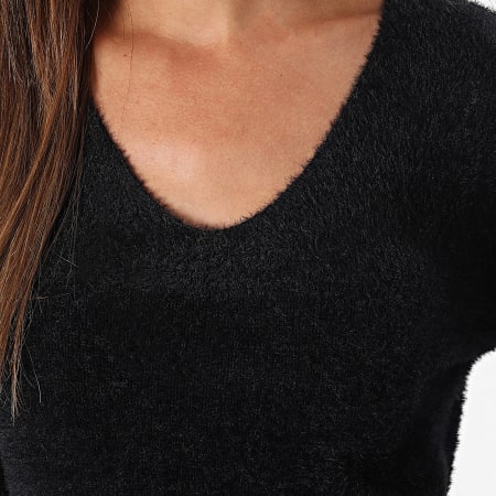 Only - Pull Col V Femme Ella Piumo Noir
