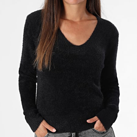 Only - Pull Col V Femme Ella Piumo Noir