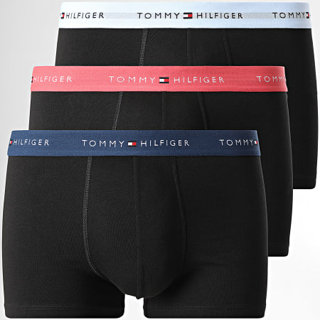 Tommy Hilfiger - Lot De 3 Boxers 2763 Noir Bleu Marine Bleu Clair Rose