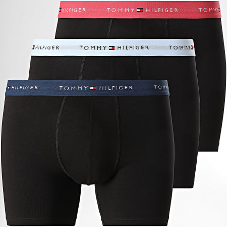 Tommy Hilfiger - Lot De 3 Boxers 2765 Noir Bleu Marine Bleu Clair Rose