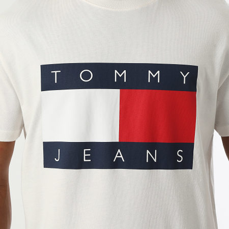 Tommy Jeans - Tee Shirt Regular Fit Big Flag 2645 Beige Clair