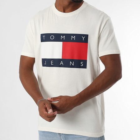 Tommy Jeans - Tee Shirt Regular Fit Big Flag 2645 Beige Clair