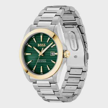 BOSS - Montre Sport Lux 1514173 Argenté Vert Foncé Doré