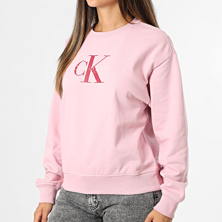 Felpa Con Cappuccio Donna Manica Lunga - Stampa Floreale, Doppia Tasca, Colore Rosa, Taglia M (EU 38-40) - 3