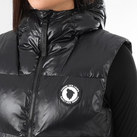 Comme Des Loups - Consolador sin mangas con capucha Tokyo negro para mujer