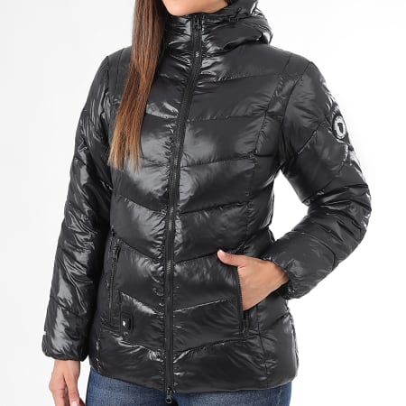 Comme Des Loups - Chaqueta de abrigo con capucha para mujer Amel Negro