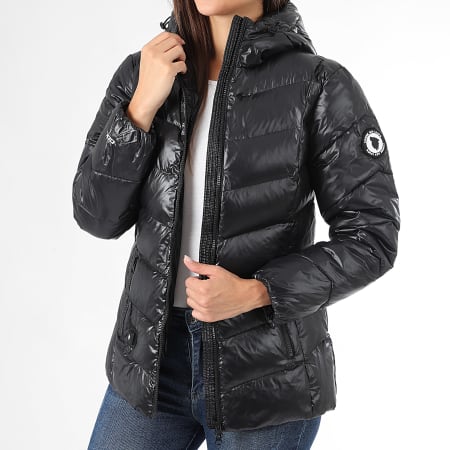 Comme Des Loups - Chaqueta de abrigo con capucha para mujer Amel Negro