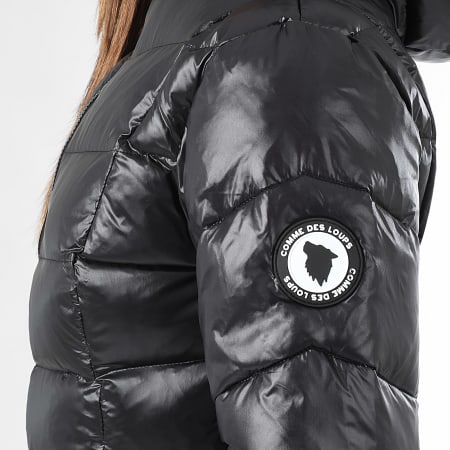 Comme Des Loups - Chaqueta de abrigo con capucha para mujer Amel Negro