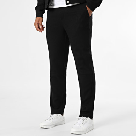 Frilivin - Conjunto de chaqueta y pantalón texturizado P35 Negro