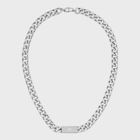 Lacoste - Zilver Gegraveerde Krokodil Logo Halsketting