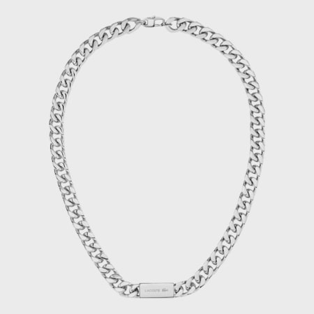 Lacoste - Zilver Gegraveerde Krokodil Logo Halsketting