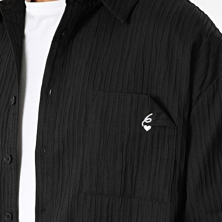 Sixth June - Camicia Testurizzata Oversize Grande 854 Nero