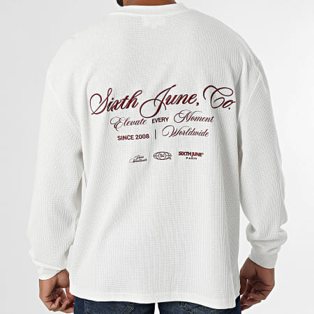 Sixth June - Sudadera Crewneck Texturizada Oversize Grande 860 Beige Claro