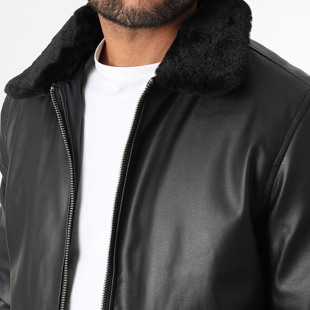 Tiffosi - Veste Col Fourrure Simili Cuir Purcell 10063282 Noir