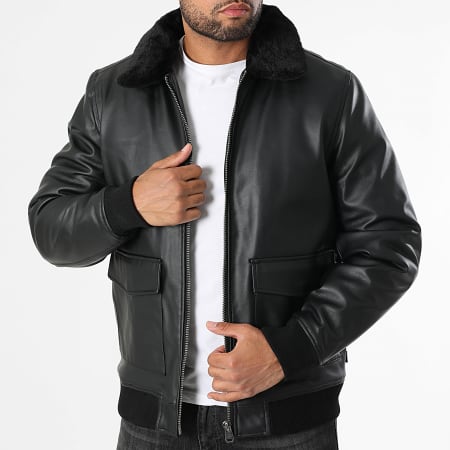 Tiffosi - Veste Col Fourrure Simili Cuir Purcell 10063282 Noir