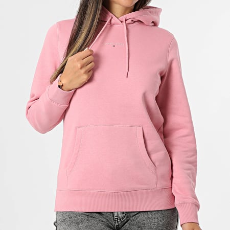 Tommy Jeans - Sweat Capuche Femme Linear 1963 Rose