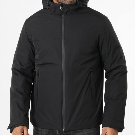 Jack And Jones - Brandon Black Hooded Zip Parka - Ryses