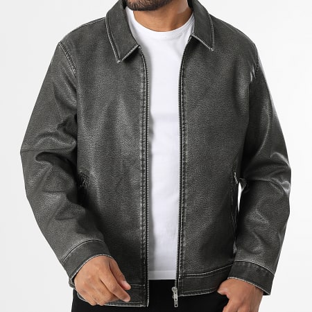 Jack And Jones - Veste Zippée Simili Cuir Casablanca Noir