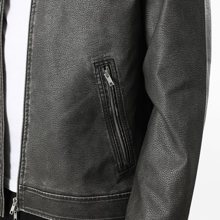 Jack And Jones - Veste Zippée Simili Cuir Casablanca Noir
