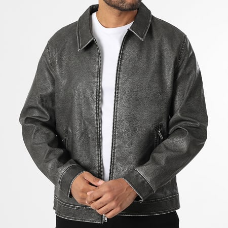 Jack And Jones - Veste Zippée Simili Cuir Casablanca Noir