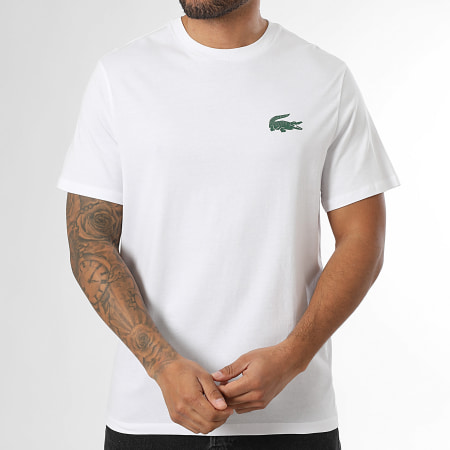 Lacoste - Tee Shirt Big Logo Blanc